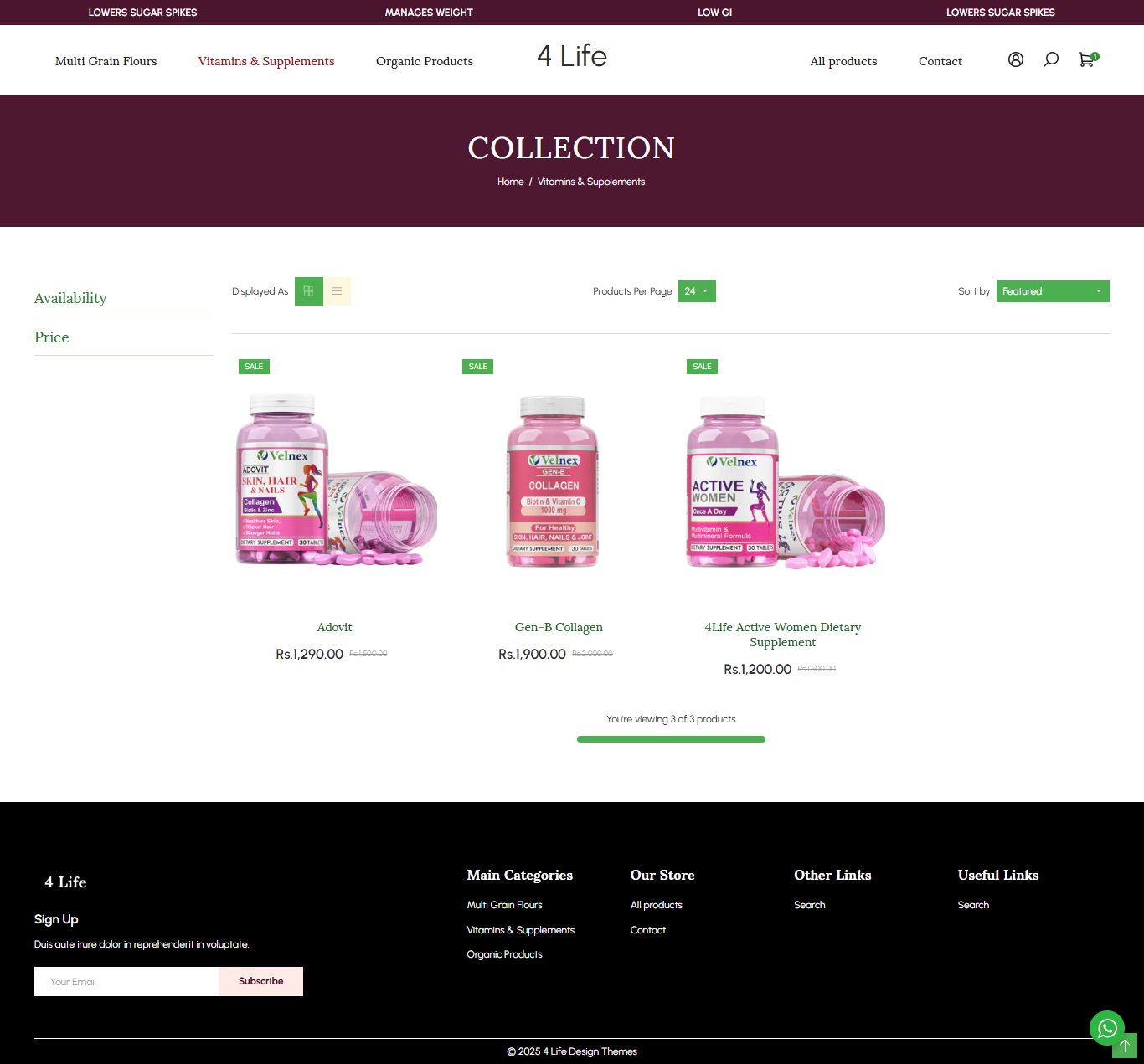 4 Life website screenshot 6