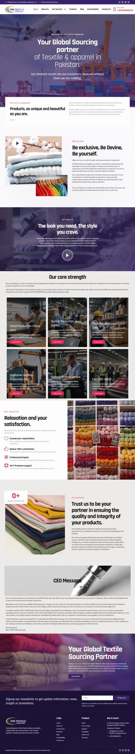 IFM Textile Sourcing website screenshot 4