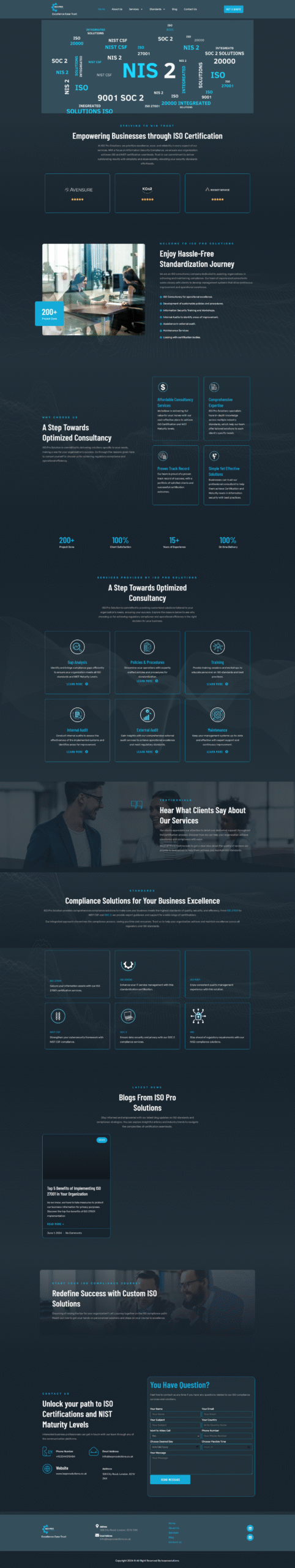 Iso Pro Solutions website screenshot 1