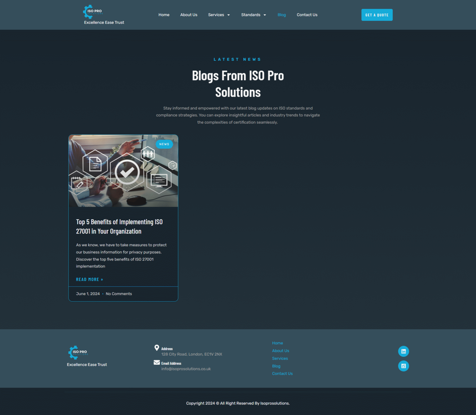 Iso Pro Solutions website screenshot 3